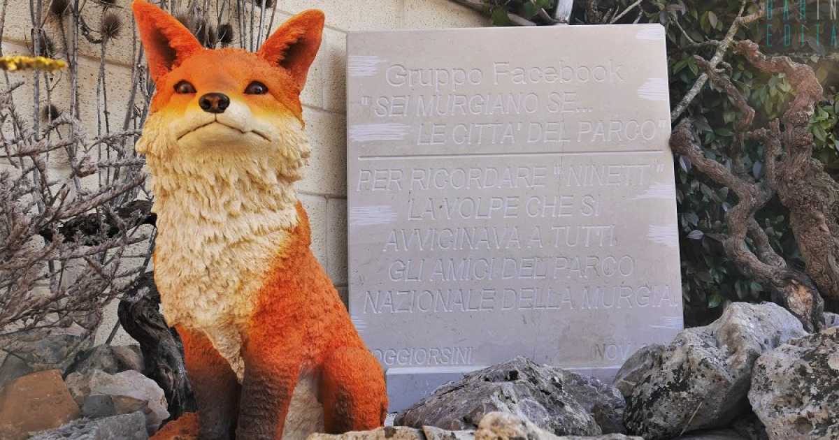 Una statua in onore di "Ninett": la volpe che � stata amata da tutta Poggiorsini
